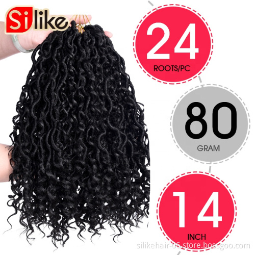 Goddess Faux locs Crochet Hair Soft Locs Wavy Crochet Braids Dreadlocks Curly Wavy Braiding Hair Extensions 12 Strands  Braids